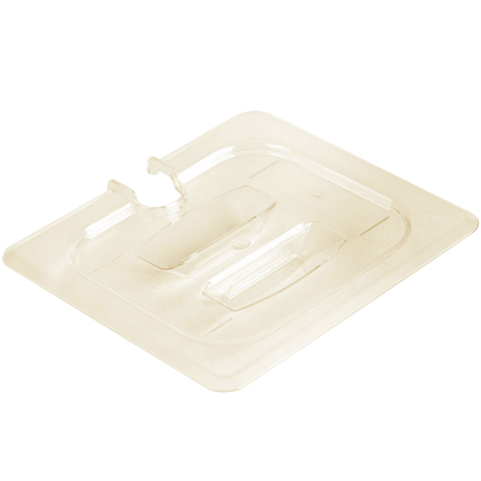 Cambro 60HPCHN-150  1/6 Size Food Pan Cover Notched - Amber