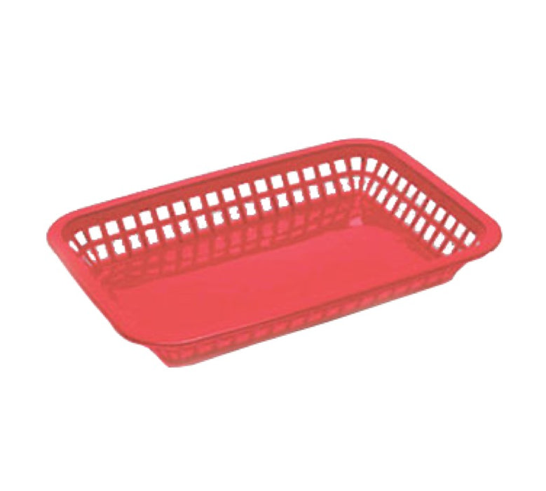 TableCraft 1077R Rectangular Grande Basket 10 3/4" x 7 3/4" x 1 1/2" - Red