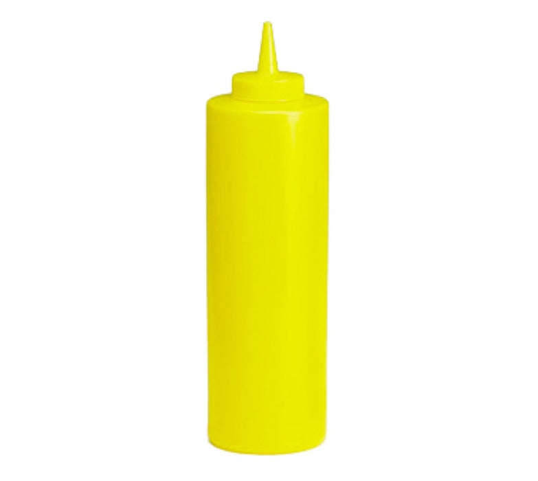TableCraft 12463M 24 Ounce Wide Mouth Squeeze Bottle - Yellow