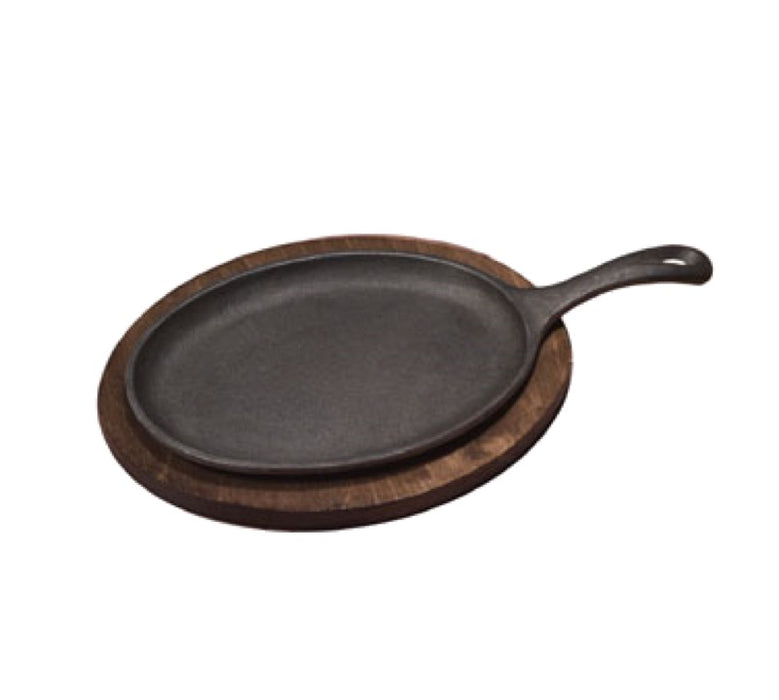 Oneida FP-16 10" x 7" Oval Serving Griddle With Handle - Cast Iron