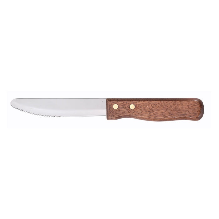 Walco 660537 UTICA II Jumbo Steak Knife (One Dozen) - Wood Handle