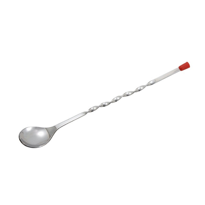 Winco BPS-11 Bar Spoon 11" Stainless Steel Red Knob