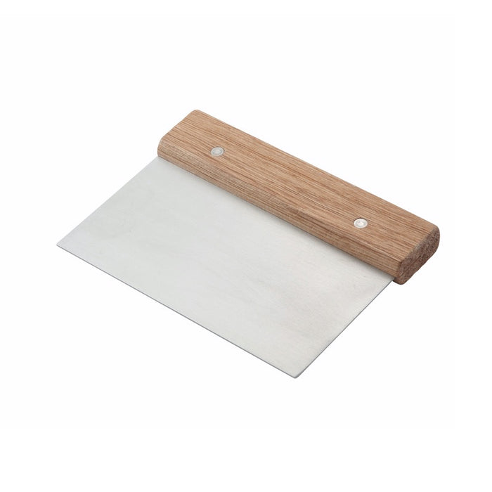 Winco DSC-3 Dough Scraper 6" x 3" Stainless Steel Blade Wood Handle