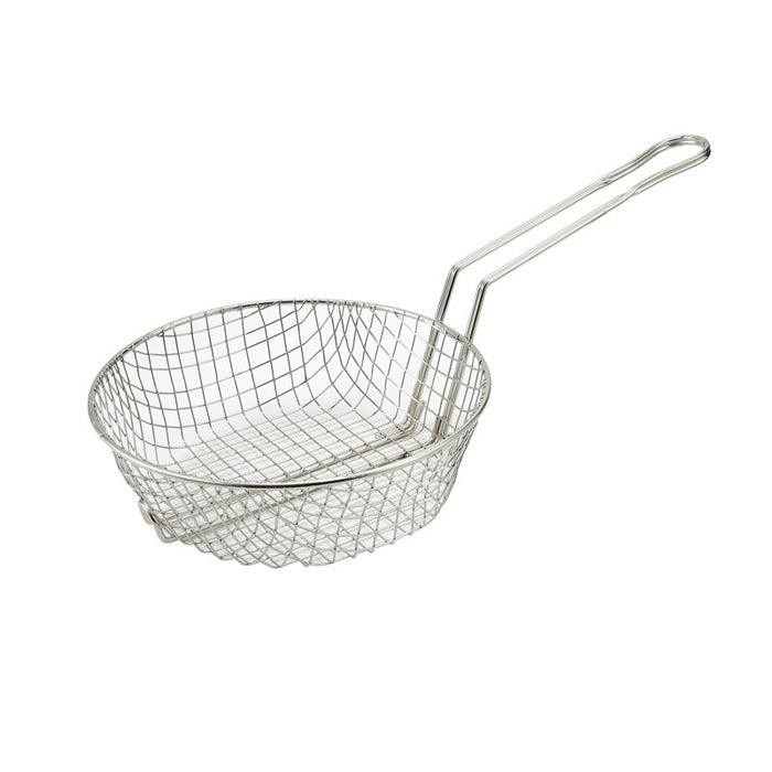 Winco MSB-08 Culinary Basket 8" Round Coarse Mesh Nickel Plated Steel