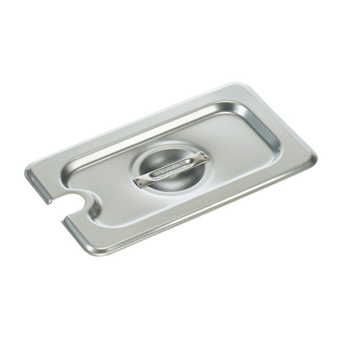 Winco SPCN Steam Table Pan Cover 1/9 Size Slotted Stainless Steel