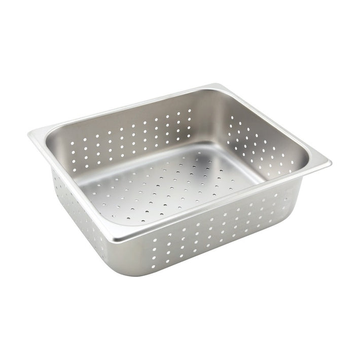 Winco SPHP4 Steam Table Pan 1/2 Size 4" Deep Perforated Stainless Steel