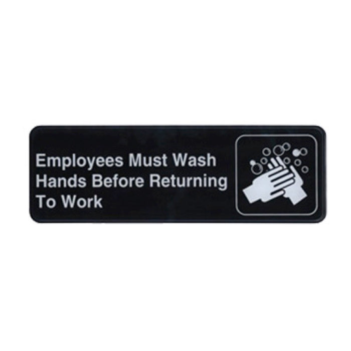Winco SGN-322 Employee Wash Sign With Symbol 9" x 3"
